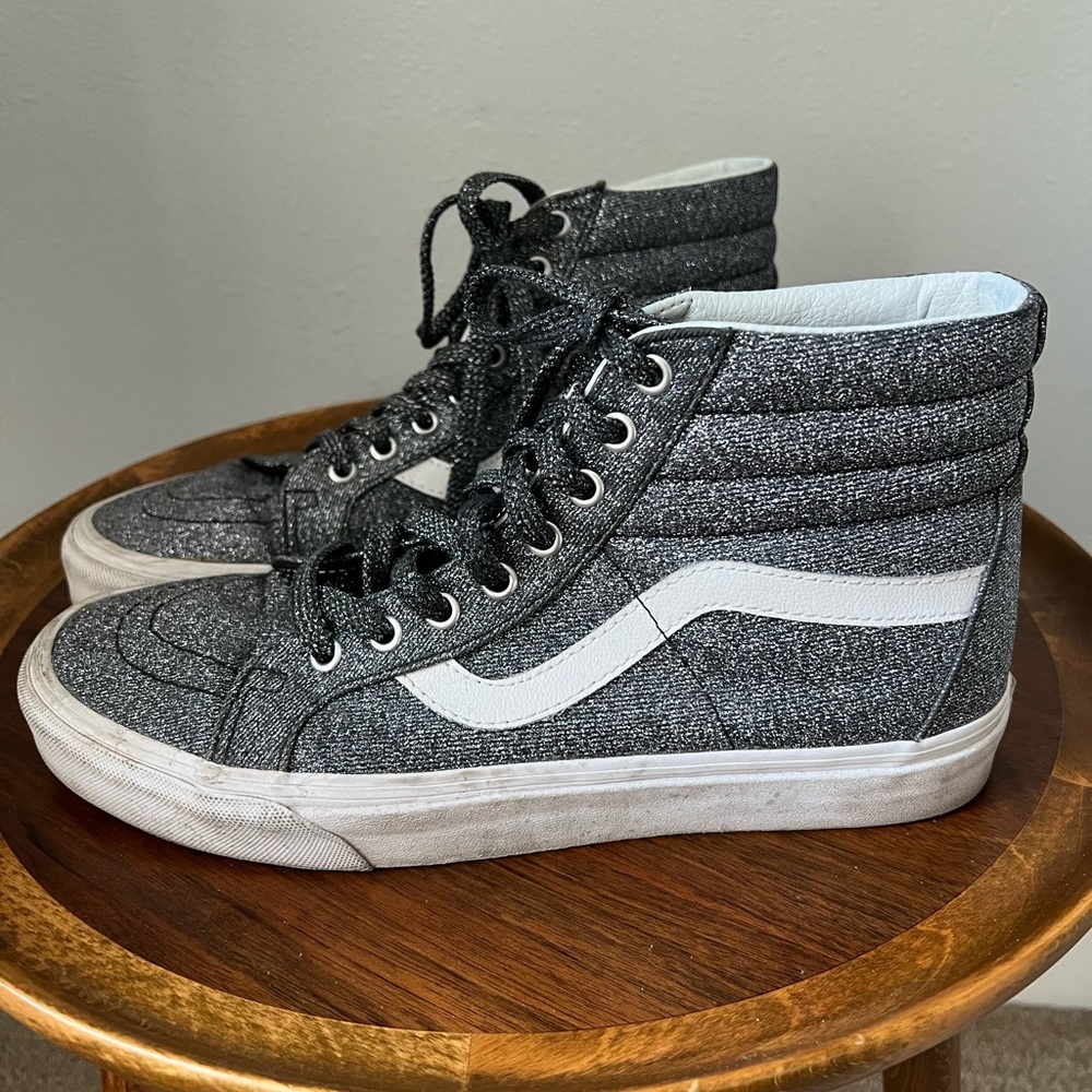 Vans High Top Sneakers in dark gray glitter